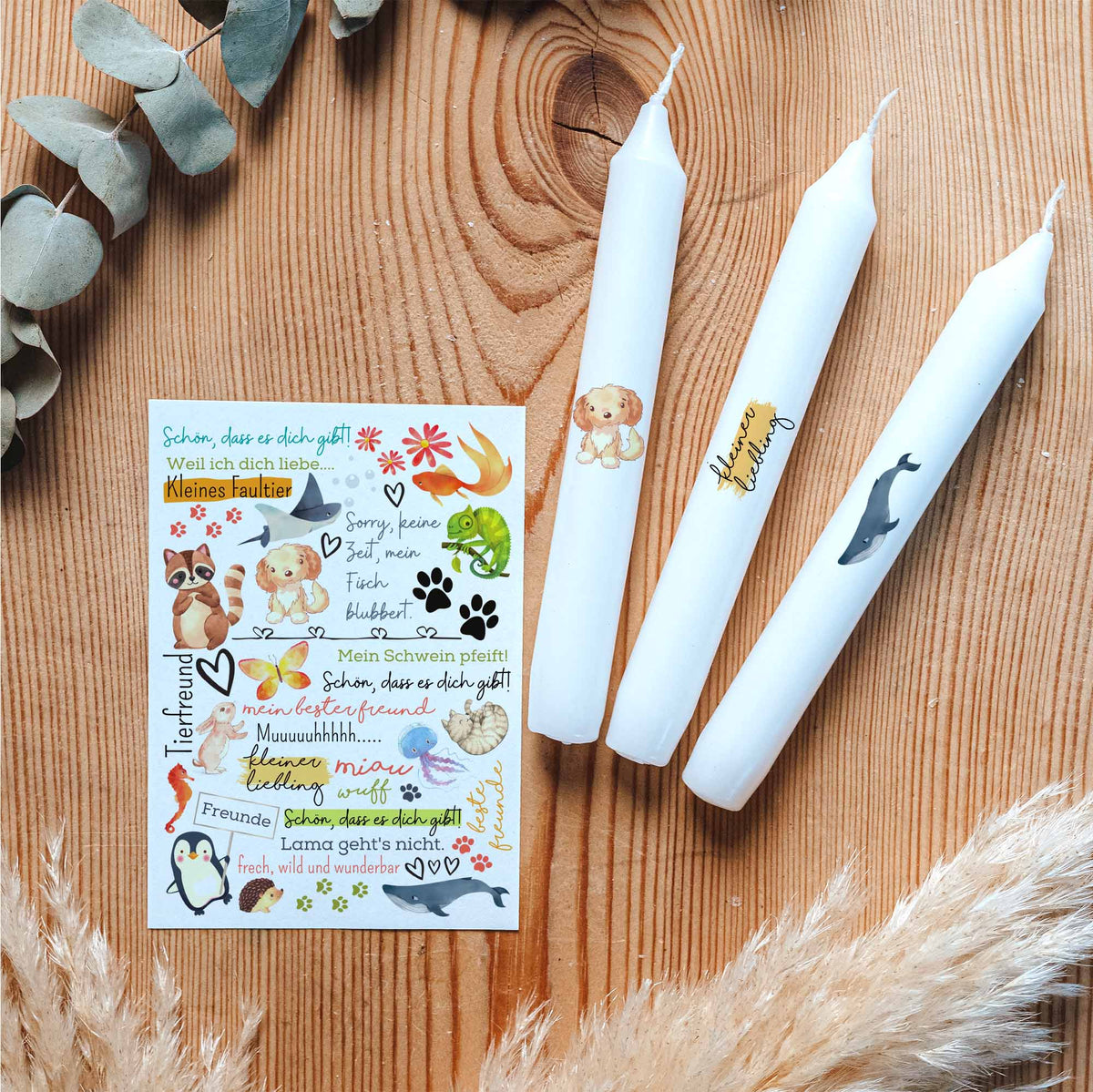 Kerzentattoo Paket für ca. 500 Kerzen | verschiedene Anlässe | Bastelset für Kerzen | Geschenk | Basteln | Kerzensticker