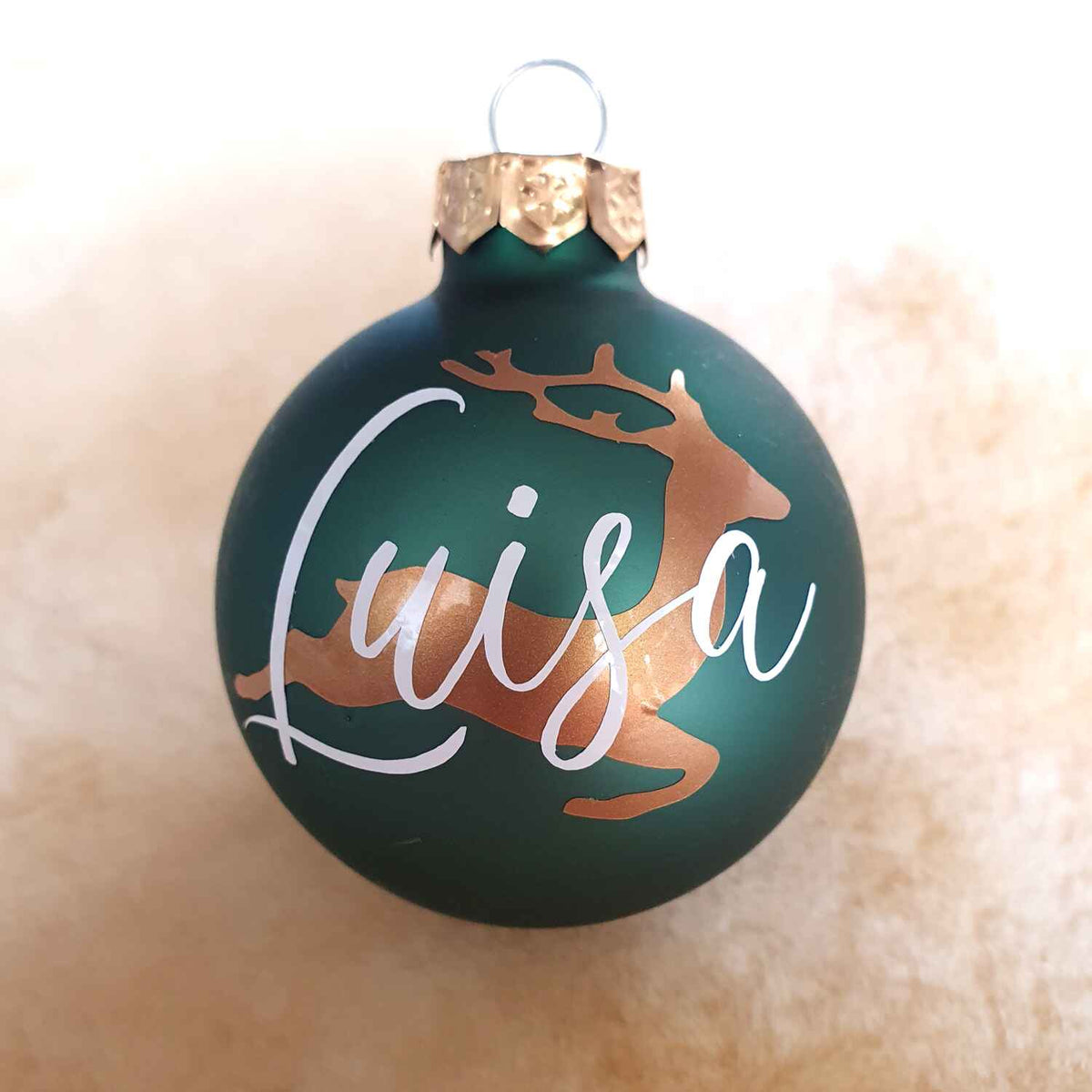 Personalisierte Weihnachtskugel mit Namen + Rentier ∅ 6-8cm | Wunschmotiv | Personalisiertes Geschenk | Weihnachtsbaum | Tannenbaumkugel | Christbaumkugel