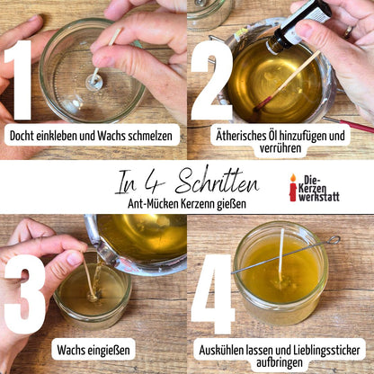 DIY Duftkerzen Set „Yin & Yang“ | Kerzen im Glas selber machen | Ausgleichende Düfte: Lavendel & Citronella | inkl. Gläser, Sojawachs & Anleitung