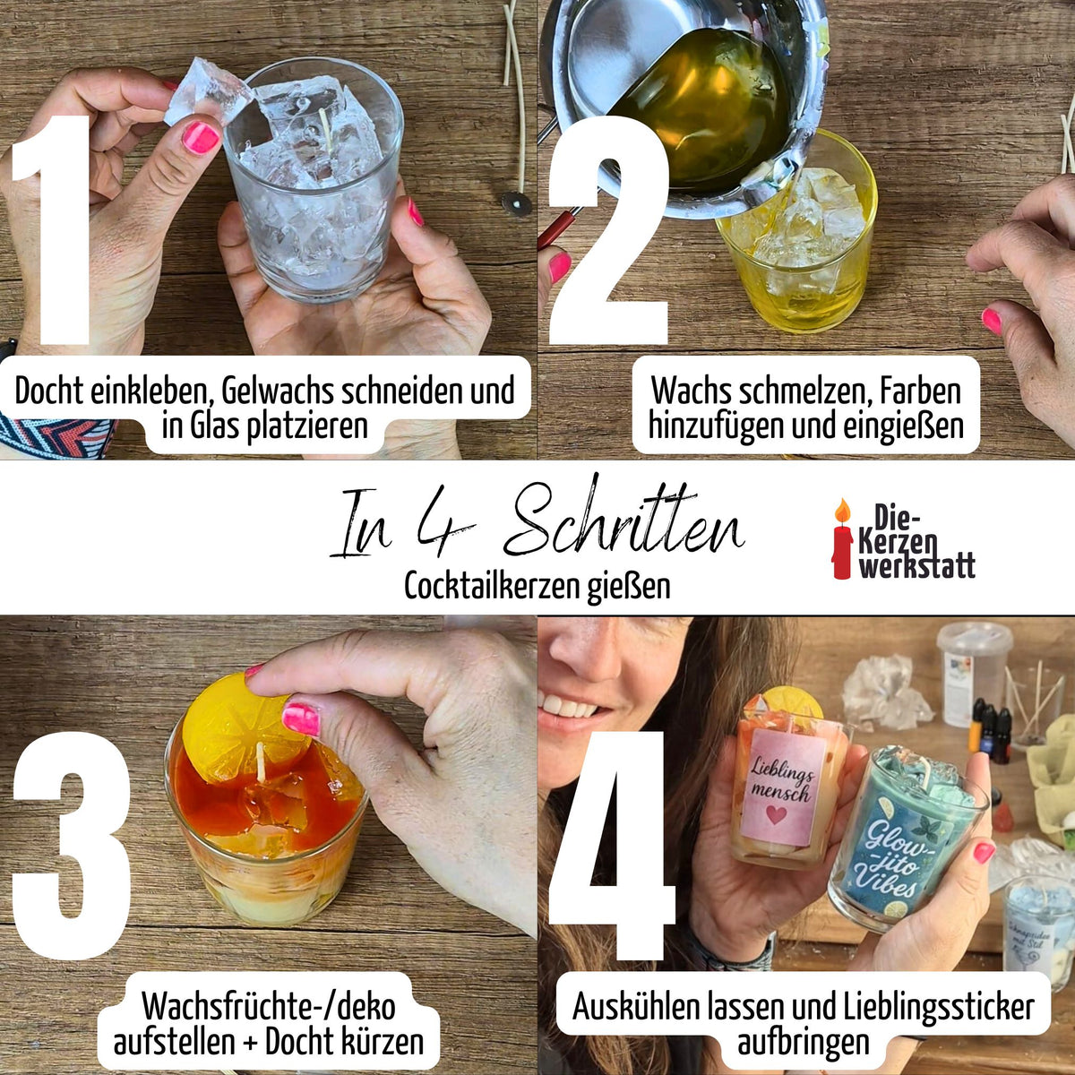 DIY Cocktailkerzen Set "Wildberry"