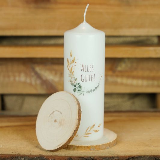 Kerzenuntersetzer Holzscheibe Natur aus naturbelassenem Holz