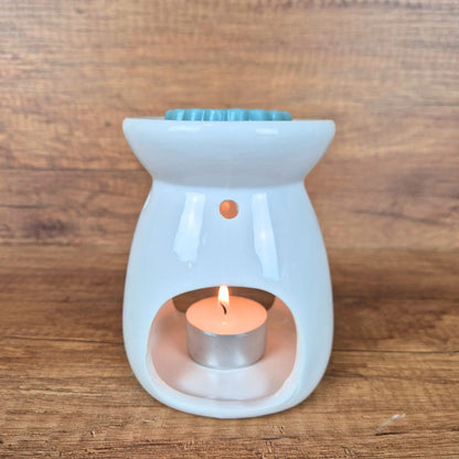 Duftlampe aus Keramik – Weiß für Duftöl & Wachs Melts