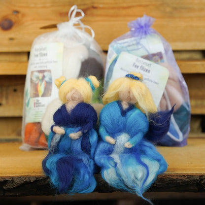 DIY-Bastelset: Feen filzen | Ein Set Für 2 Feen | Eisfee - Waldfee - Meerjungfrau