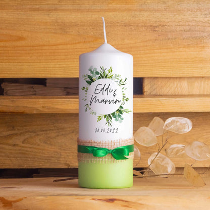 Personalisierte Hochzeitskerze Kreis