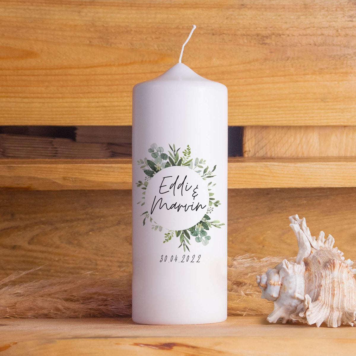 Hochzeitskerze | Kreis | 15 - 30 cm Höhe | Traukerze | Personalisierte Kerze
