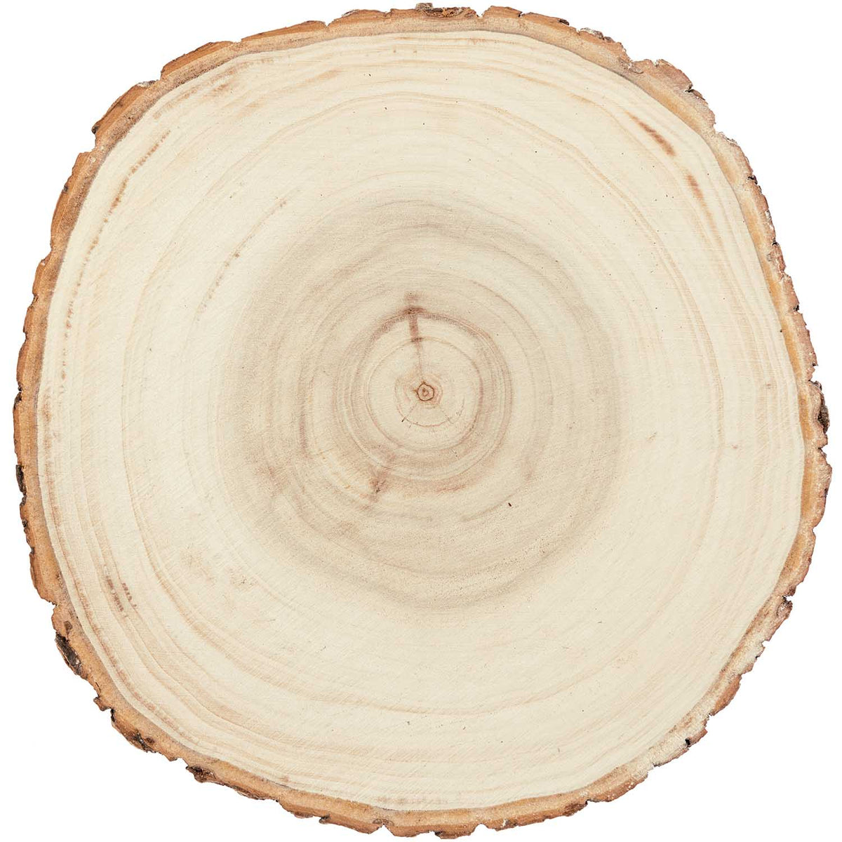 Rustikaler Holz-Kerzenuntersetzer Natur, Durchmesser ca. 9–12 cm