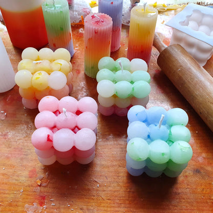 Kerzen Silikon Gießform - Bubble Würfel | Kerzenzubehör | Kerzen gießen | Kerzen selber machen