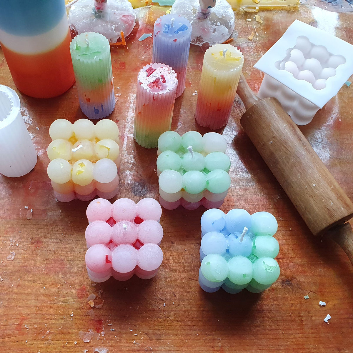 Kerzen Silikon Gießform - Bubble Würfel | Kerzenzubehör | Kerzen gießen | Kerzen selber machen