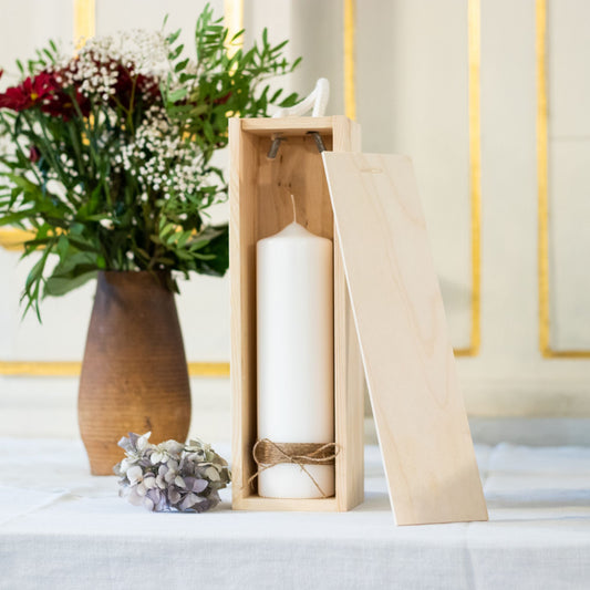 Kerzenbox aus Holz – schützt und präsentiert deine Kerze