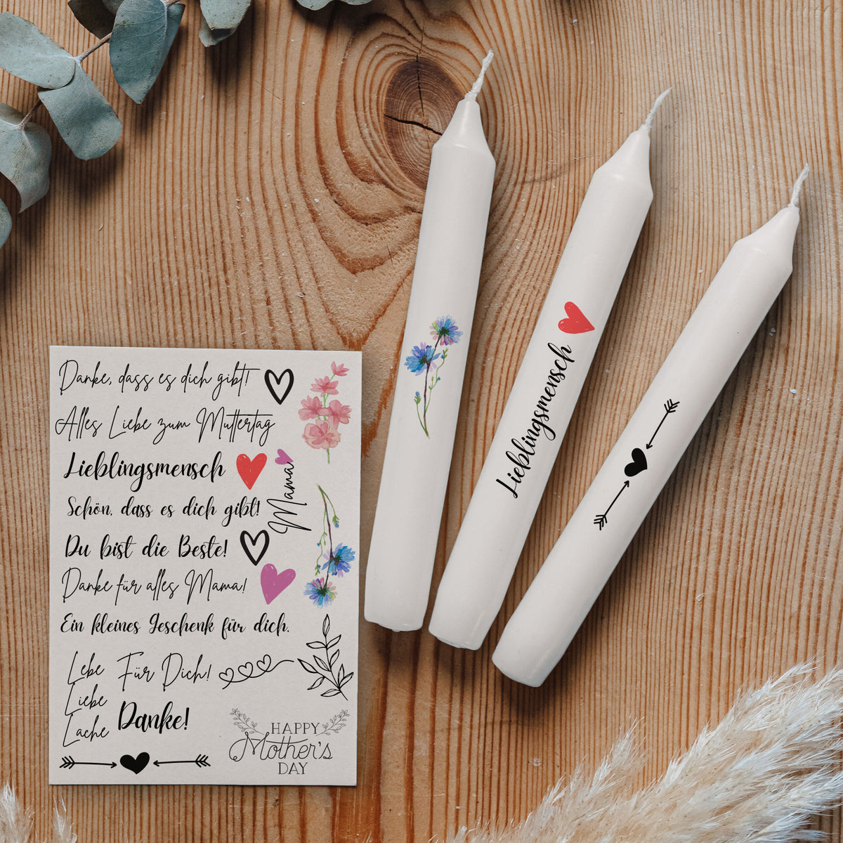 Kerzentattoo-Set-Set Muttertag