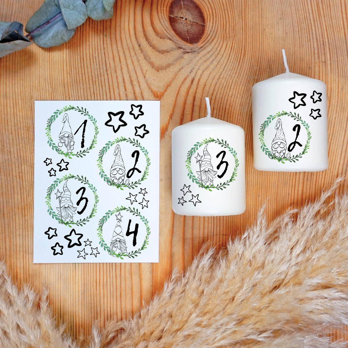 Kerzentattoo Paket für ca. 500 Kerzen | verschiedene Anlässe | Bastelset für Kerzen | Geschenk | Basteln | Kerzensticker