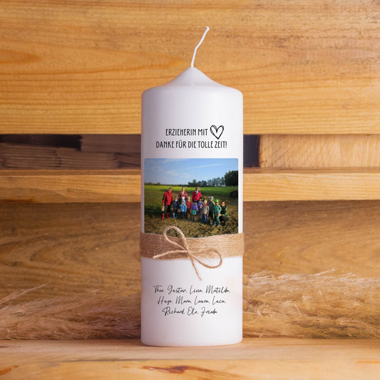 Personalisierte Foto-Kerze Kita Abschied