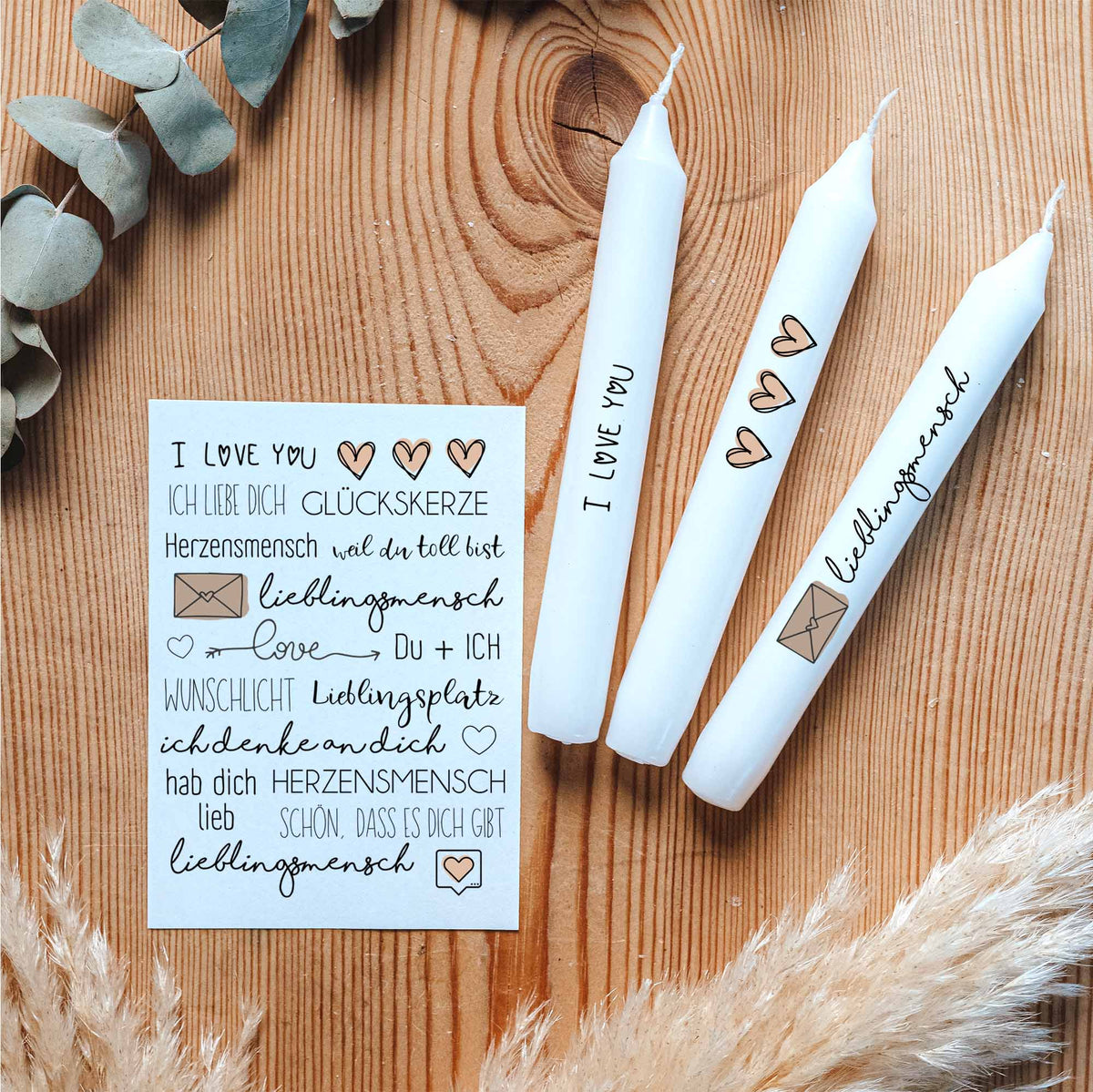Kerzentattoo-Set Liebe A6