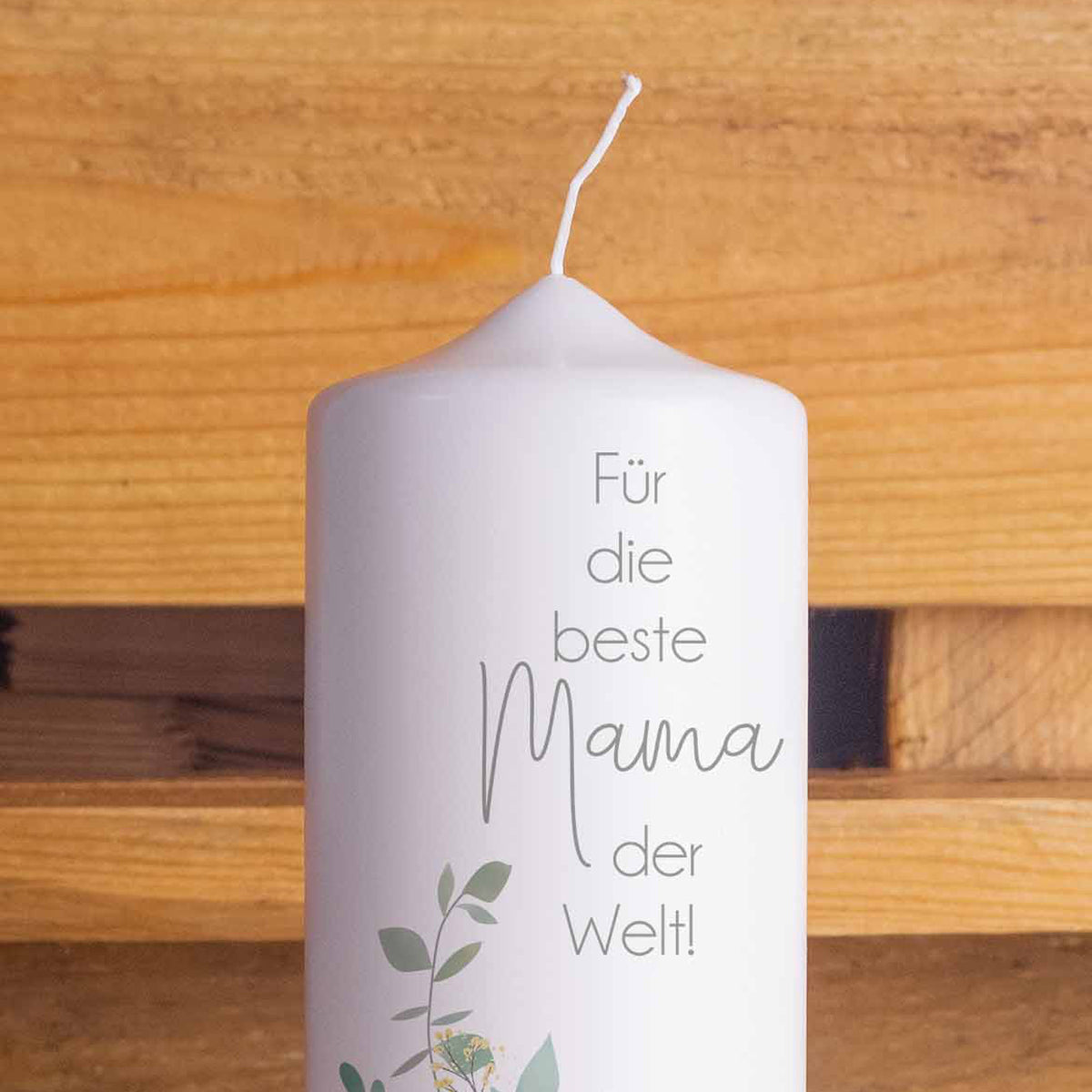 Muttertagskerze Zweige | 20 cm | Geschenkidee Muttertag | Kerze Mama | Geschenk Frau
