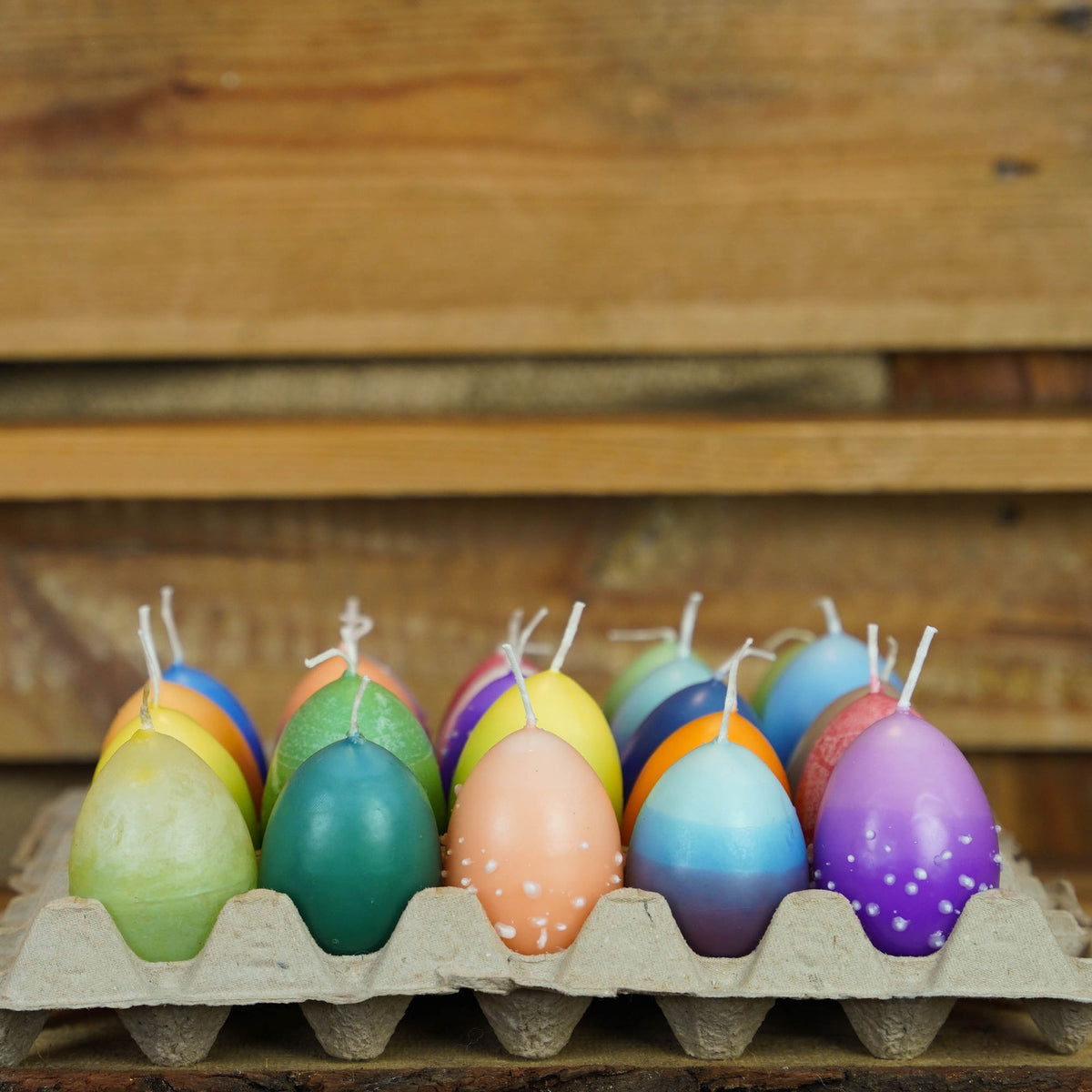 Osterei Kerze bunt | 1, 6, 10 oder 12 Stück | Individuell Gestaltete Kerzen | Handmade | Eierkerze Ostern | Motivkerze | Oster Geschenk | Osterdekoration