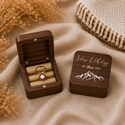Ringkiste mit Bergmotiv