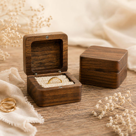 Ringkiste aus Walnussholz für Hochzeit und Verloung ohne Personalisierung