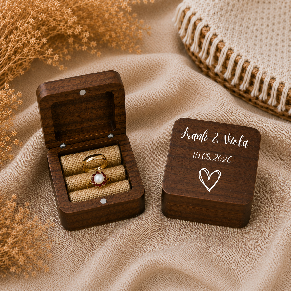 personalisierte Ringkiste Liebe mit Herz