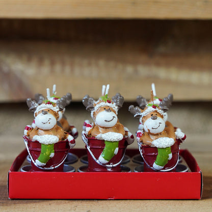 Weihnachtliche Teelichter Elche im Eimer