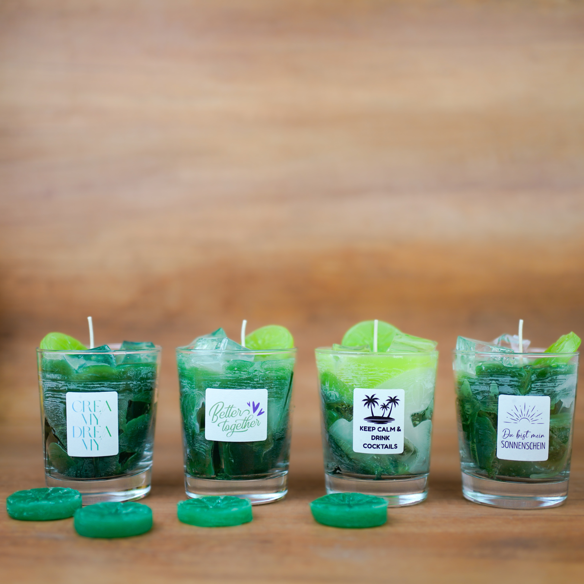Vier Mojito Kerzen