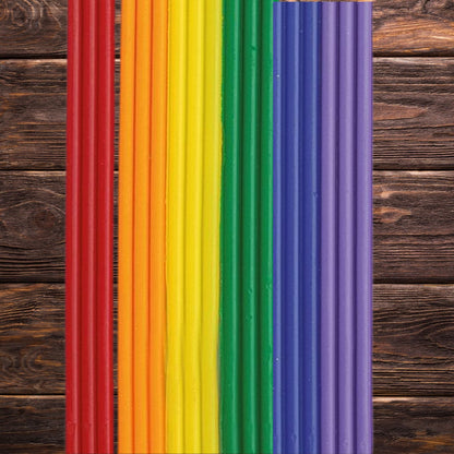 Bunte Wachsstreifen Regenbogen 7 Farben – 21 Streifen, 200 mm