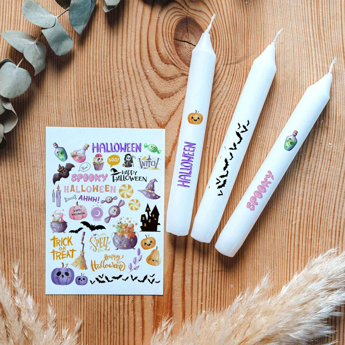 Kerzentattoo Paket für ca. 500 Kerzen | verschiedene Anlässe | Bastelset für Kerzen | Geschenk | Basteln | Kerzensticker