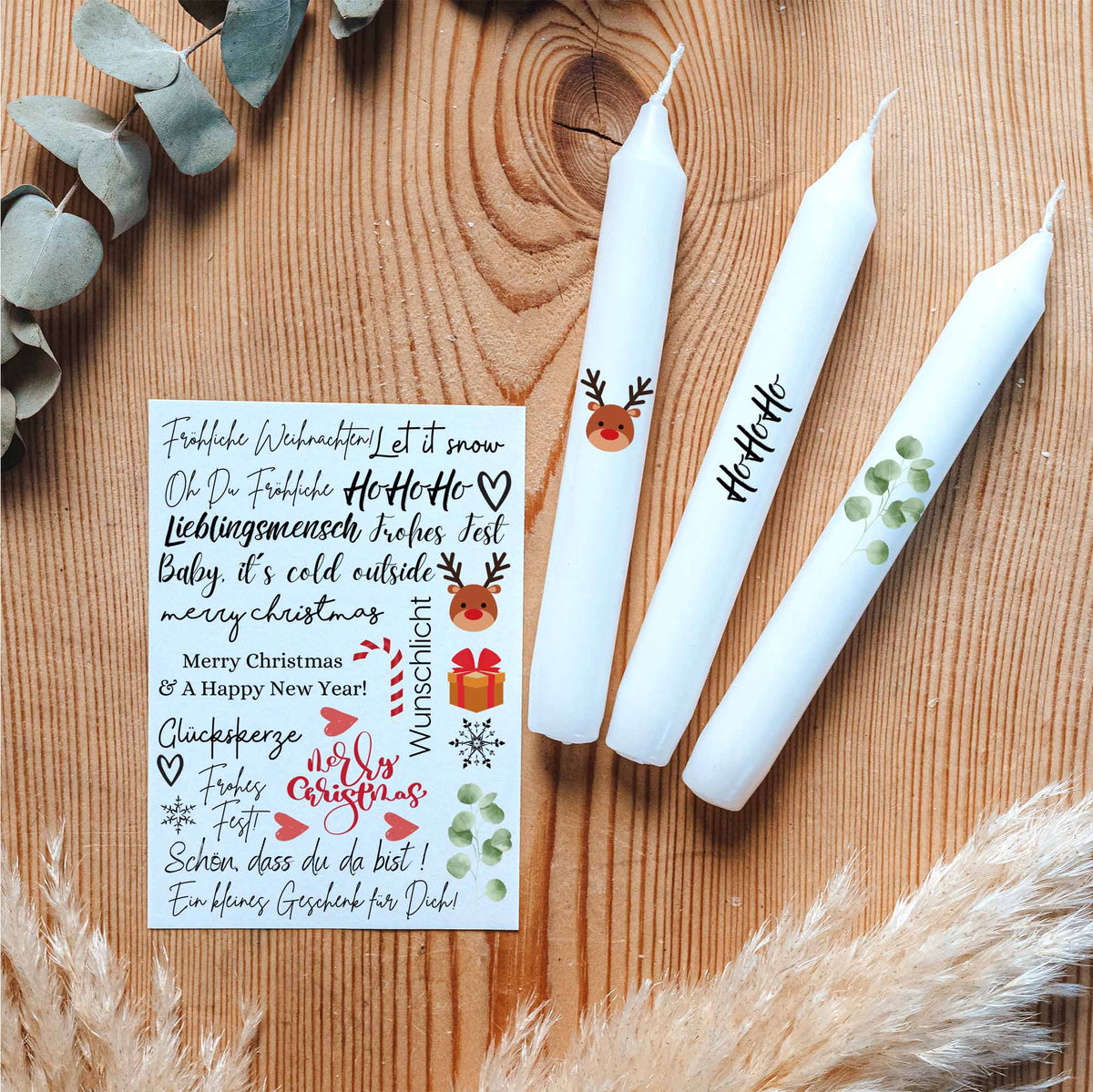Kerzentattoo-Set Weihnachten