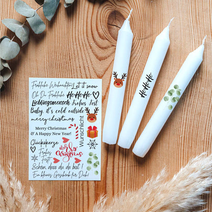 Kerzentattoo Paket für ca. 500 Kerzen | verschiedene Anlässe | Bastelset für Kerzen | Geschenk | Basteln | Kerzensticker