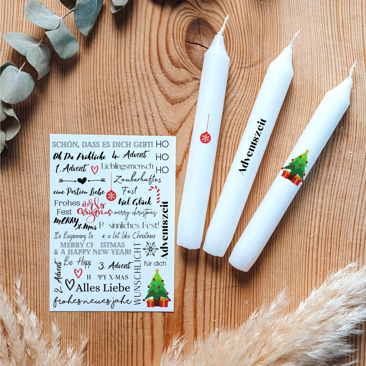 Kerzentattoo Paket für ca. 500 Kerzen | verschiedene Anlässe | Bastelset für Kerzen | Geschenk | Basteln | Kerzensticker