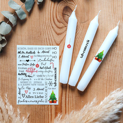 Kerzentattoo Paket für ca. 500 Kerzen | verschiedene Anlässe | Bastelset für Kerzen | Geschenk | Basteln | Kerzensticker