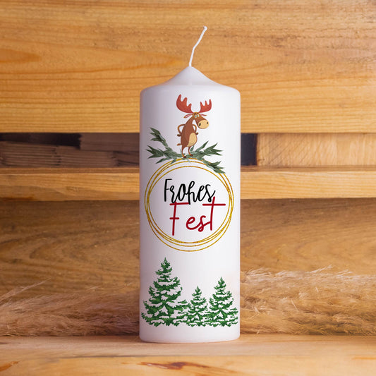 Hochwertige Weihnachtskerze Frohes Fest