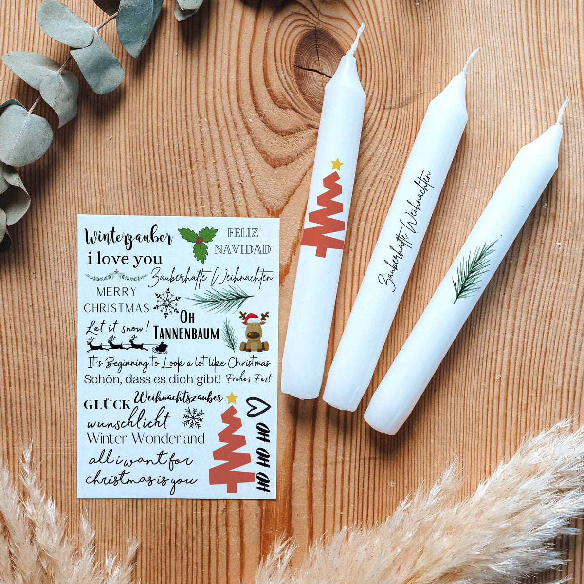 Kerzentattoo Paket für ca. 500 Kerzen | verschiedene Anlässe | Bastelset für Kerzen | Geschenk | Basteln | Kerzensticker