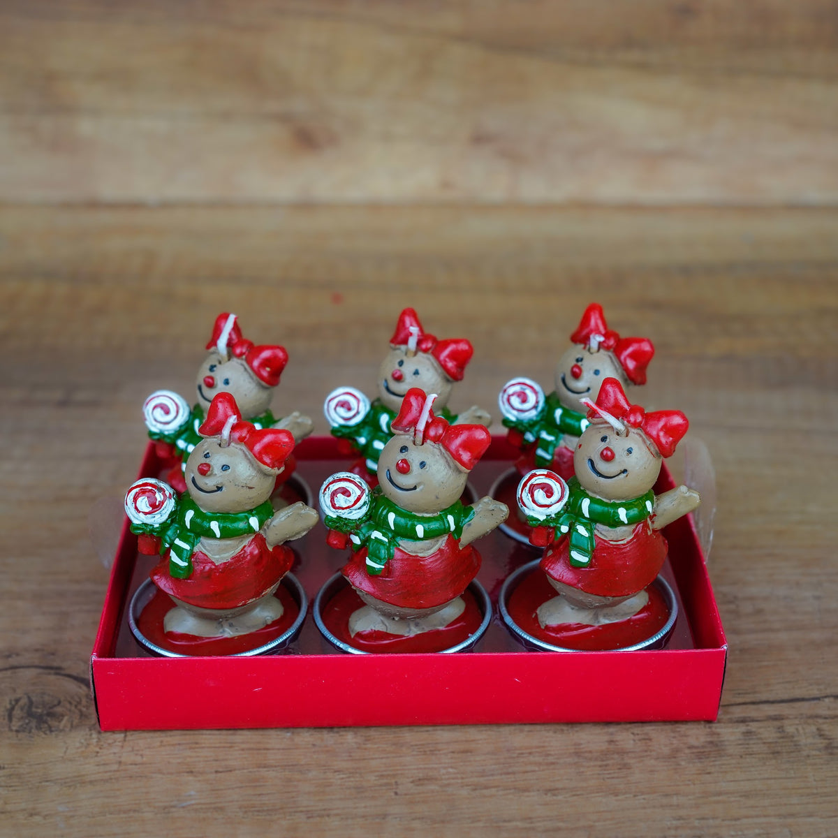 Teelichter Lebkuchenfigur mit Lolli im 6er Set – Ansicht 1
