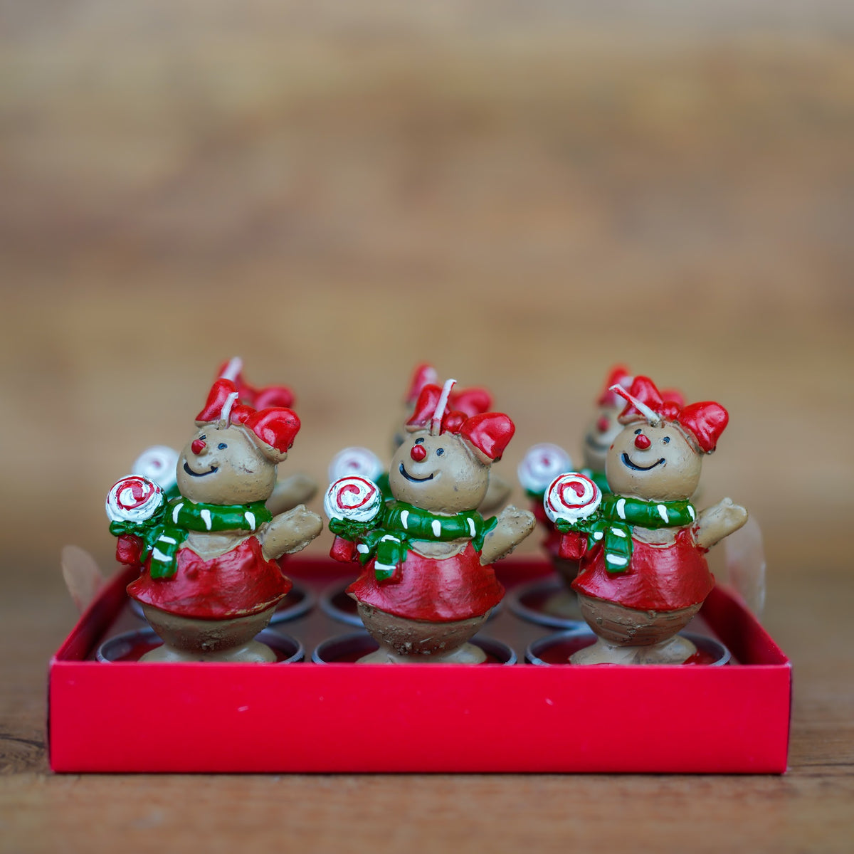 Teelichter Lebkuchenfigur mit Lolli im 6er Set – Ansicht 2