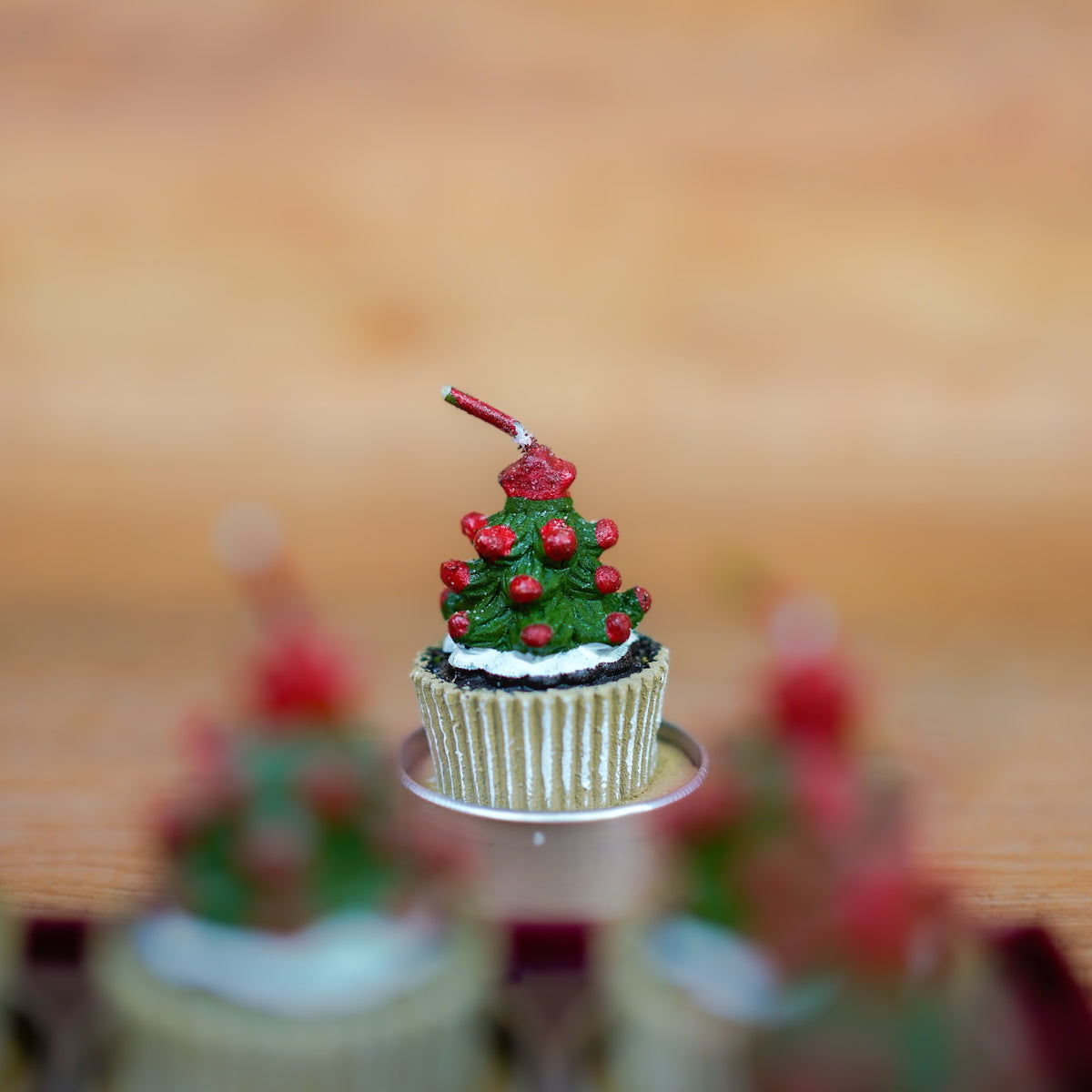 Teelichter Tannenbaum-Muffin im 6er Set – Ansicht 1
