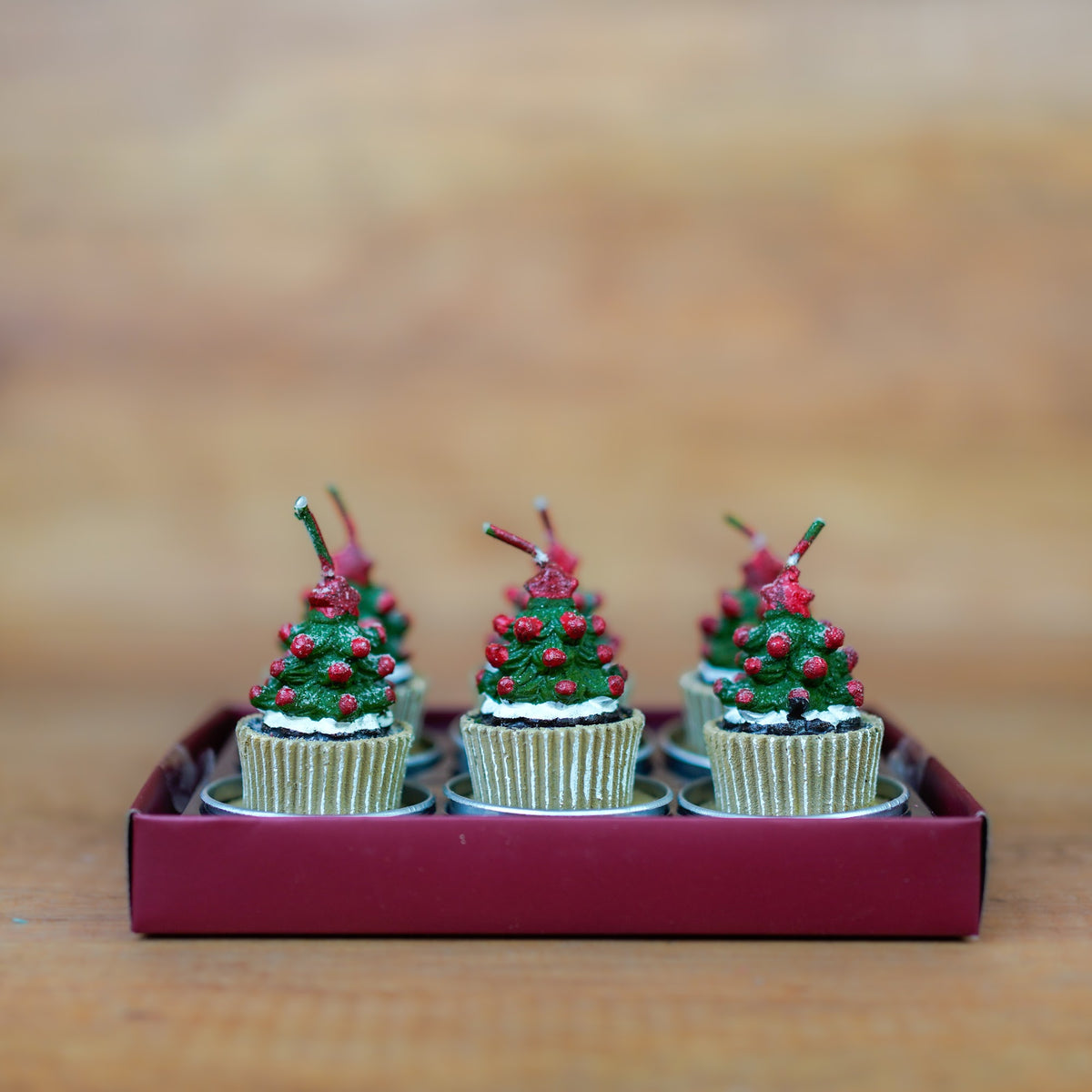Teelichter Tannenbaum-Muffin im 6er Set – Ansicht 2
