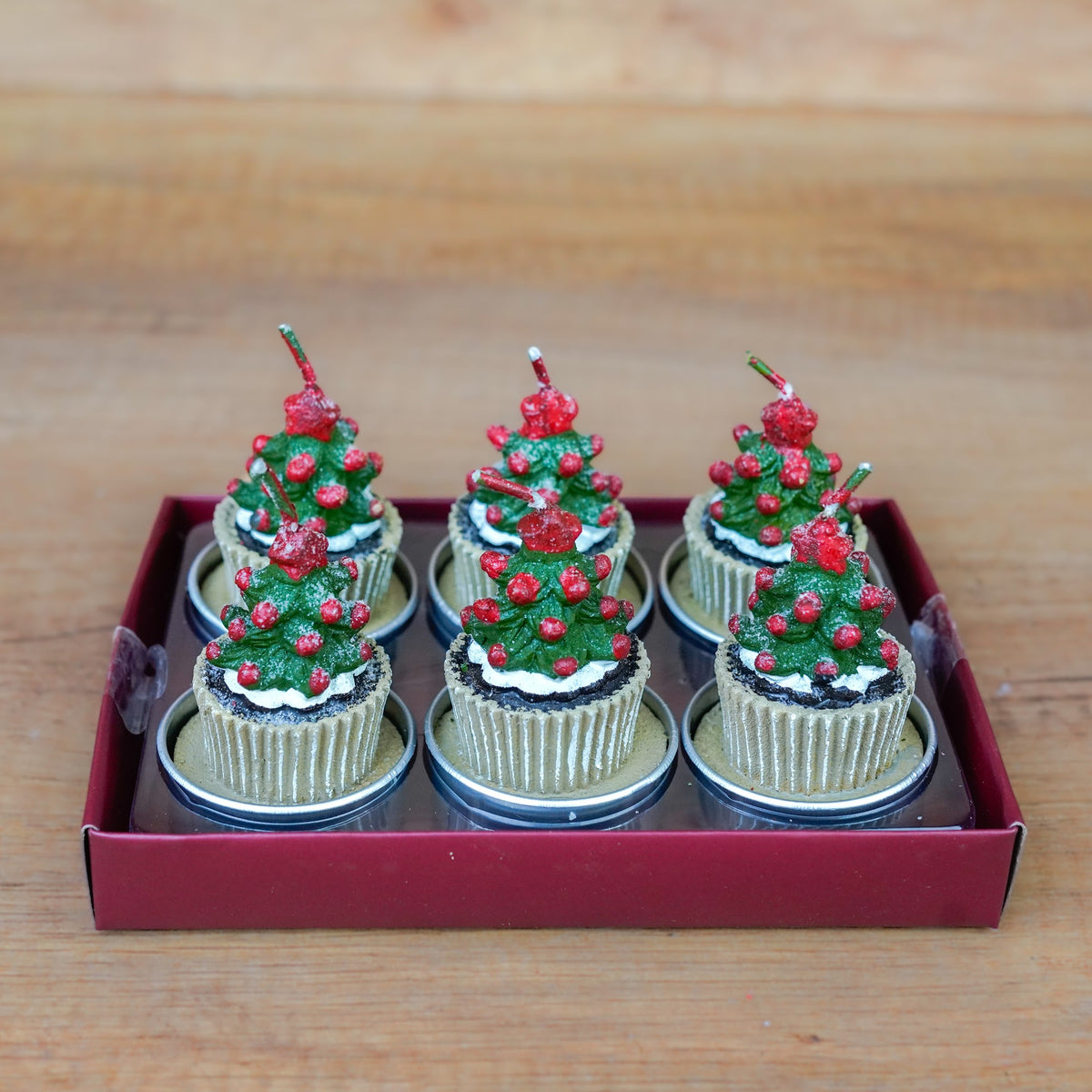 Teelichter Tannenbaum-Muffin im 6er Set – Ansicht 3