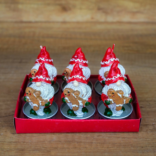 Teelichter Wichtel mit Lebkuchenfigur im 6er Set – Ansicht 1