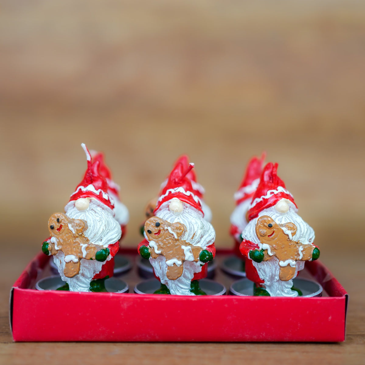 Teelichter Wichtel mit Lebkuchenfigur im 6er Set – Ansicht 2