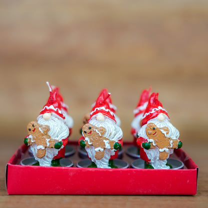 Teelichter Wichtel mit Lebkuchenfigur im 6er Set – Ansicht 2