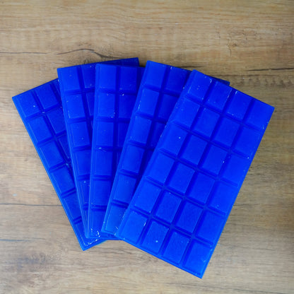 5 einfarbige Wachstafeln in Blau zum Kerzengießen